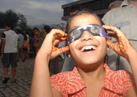 Nepal Solar Eclipse - Jul 2009 Stock Photos