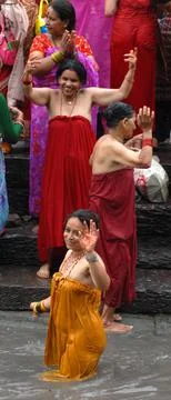 Nepal Solar Eclipse -  Religion Believe - Jul 2009 Stock Photos
