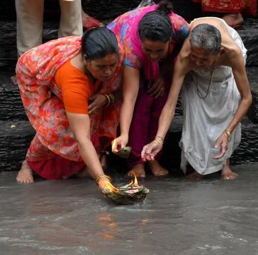 Nepal Solar Eclipse -  Religion Believe - Jul 2009 Stock Photos