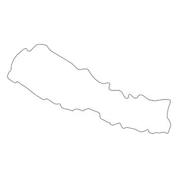 Nepal - solid black outline border map of country area. Simple flat vector 스톡 일러스트