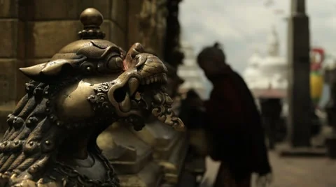 Nepal Temple Statue CU 4 動画素材 8688653