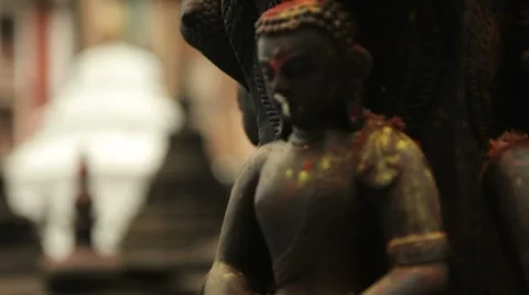 Nepal Temple Statue CU track 3 Video stock 8688656