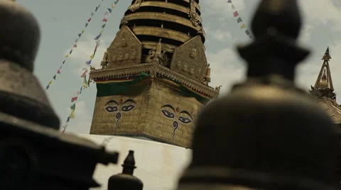 Nepal Temple Tower MS track 3 Video stock 8688735