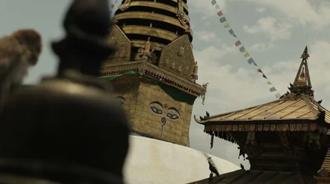 Nepal Temple Tower MS track 4 스톡 동영상 8688739