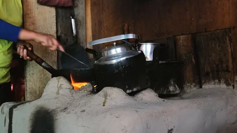 Nepal traditional kitchen Stock Footage 102371558