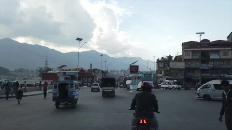 Nepal traffic on the streets Stock Footage 144864207