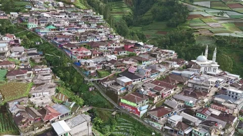 Nepal Van Java muslim village on slope Sumbing volcano, Indonesia Video stock 302331340