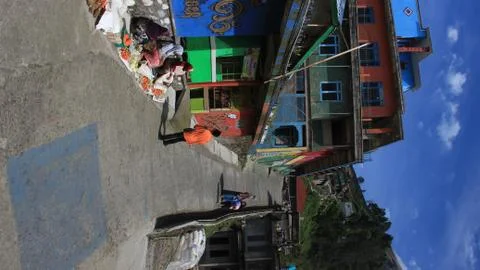 Nepal van Java is a rural tour on the slopes of Mount Sumbing, Central Java. Stock Photos