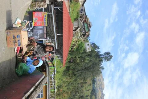Nepal van Java is a rural tour on the slopes of Mount Sumbing, Central Java. Stock Photos