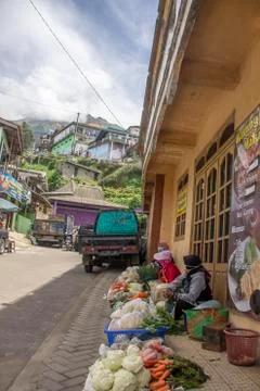 Nepal van Java is a rural tour on the slopes of Mount Sumbing, Central Java. Stock Photos