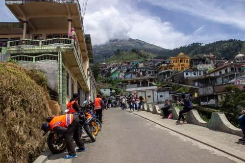 Nepal van Java is a rural tour on the slopes of Mount Sumbing, Central Java. Stock Photos