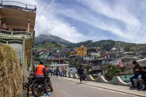 Nepal van Java is a rural tour on the slopes of Mount Sumbing, Central Java. Stock Photos