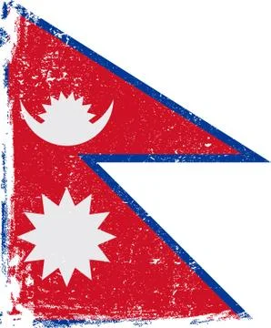 Nepal Vector Flag on White Stock Illustration