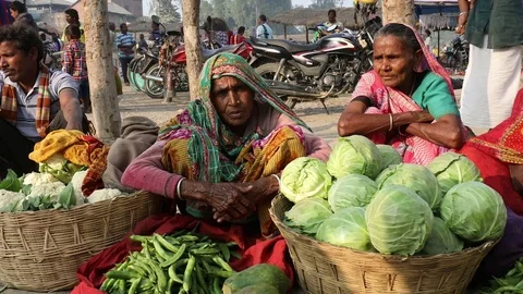 Nepal Vegetable Market Stock Footage 73406082