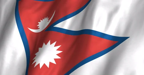 Nepal waving flag 4K Video stock 51396150