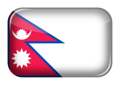 Nepal web icon rectangle button Stock Illustration
