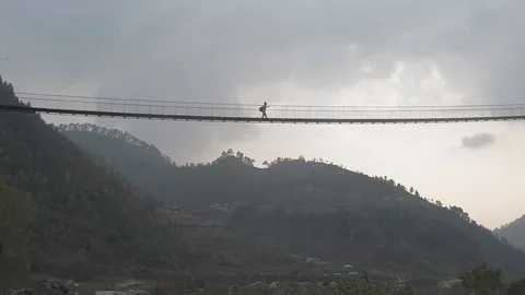 NEPAL|BRIDGE|HILLS Stock Footage 106443785