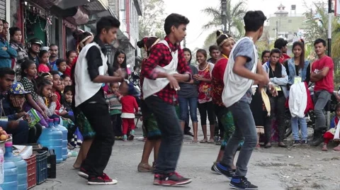 Nepalese folk dance. Stock Footage 57837844