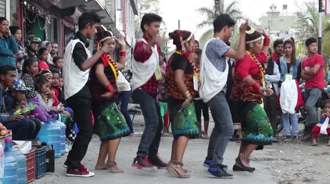 Nepalese folk dance. Stock Footage 57838279