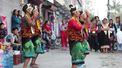 Nepalese folk dance. Video stock 57838381