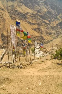 Nepalese prayer flags Stock Photos