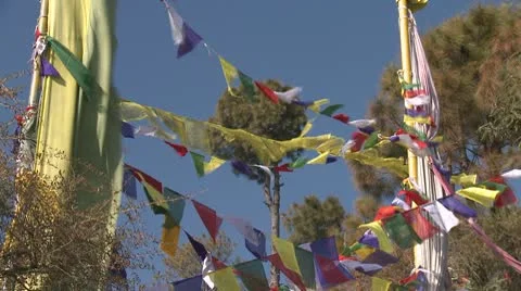 Nepalese prayer flags in the wind Video stock 10787602