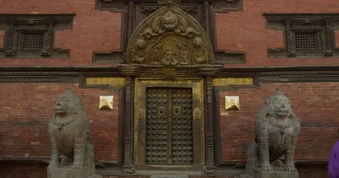 Nepali architecture at Patan Durbar Square in Kathmandu, Nepal Stock Footage 72992459