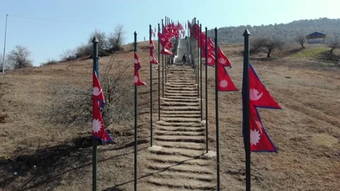 Nepali flag Stock Footage 170754445