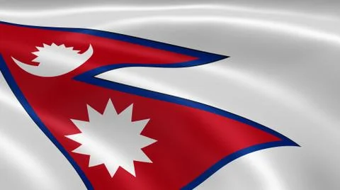 Nepali flag in the wind Stock Photos