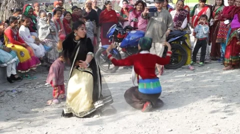 Nepali folk dances Stock Footage 61537334