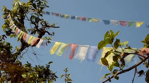 Nepali prayer flags 스톡 동영상 2924033