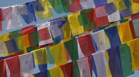 Nepali prayer flags Stock Footage 48908594