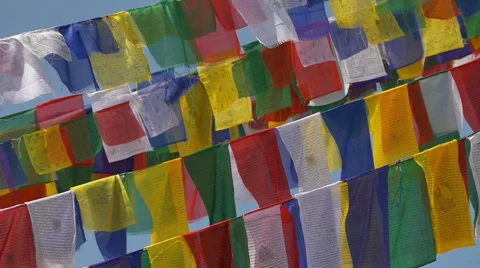Nepali prayer flags Stock Footage 48908638