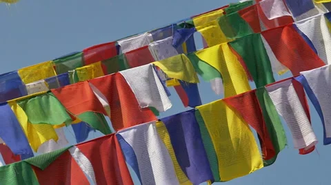 Nepali prayer flags Stock Footage 48909081