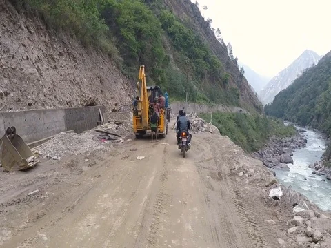 Nepali Road Construction Site Stock Footage 80710092