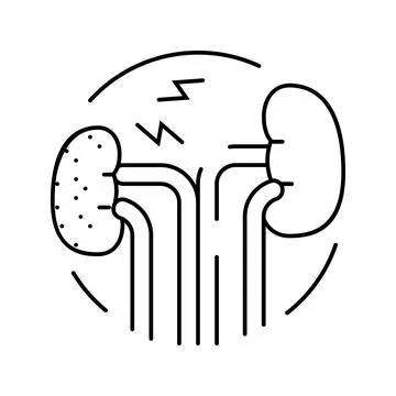 Nephrectomy urology line icon vector illustration Stock Illustration