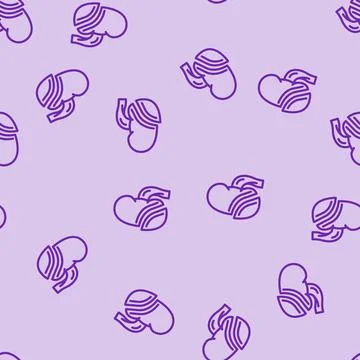 Nephrectomy urology line vector seamless pattern Stock Illustration