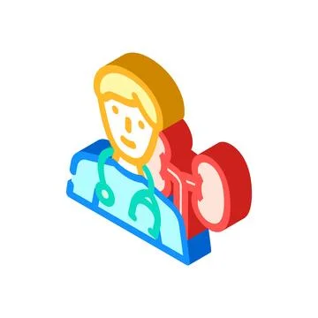 Nephrologist urology isometric icon vector illustration Stock Illustration