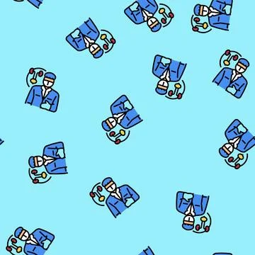 Nephrologist urology vector seamless pattern Stock Illustration