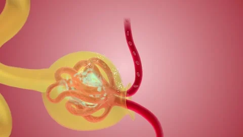 Nephron Function Filtration Efferent arteriole Video stock 245278829