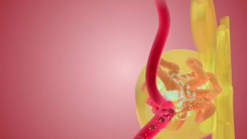 Nephron Function Filtration Efferent arteriole Stock Footage 245280068