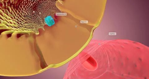 The Nephron function or Reabsorption Stock Illustration