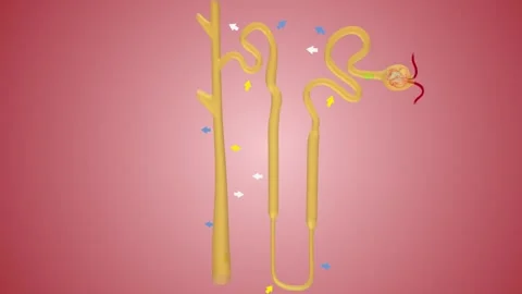 The nephrons work through a two-step process: the glomerulus filters your blood 스톡 동영상 245277372