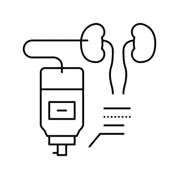 Nephrostomy disease line icon vector illustration 스톡 일러스트
