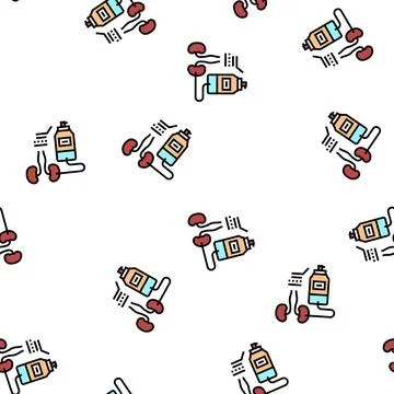 Nephrostomy disease vector seamless pattern Illustrazione stock
