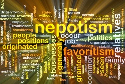 Nepotism background concept glowing Stock Illustration