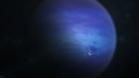 Neptune - one of the planets of the Solar System seen with a bit of Blur Stock Footage 301930622