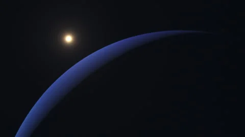 Neptune planet Exploration in space and distant Sun Stock-Footage 240428669