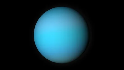 Neptune planet rotating on black background Stock Footage 306121257