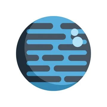 Neptune planet rotating in the solar system Stock Illustration